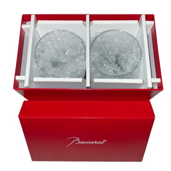 Baccarat Glass 2 set Clear  Crystal Glass NWT - Picture 15 of 15